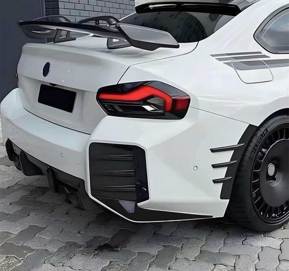 M2 Rear Bumper Air Vent Cover Gloss Black Trim for BMW G87 M2 Coupe 2022-2024