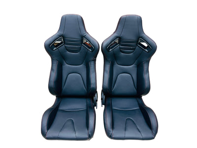 WINGBACK SEATS BLK/RED STICH