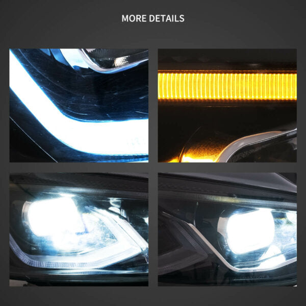 VW Golf 7 / MK7 HID HEADLIGHTS 2014-2017 with Animation and Blue DRL (NOT fit for Golf GTI and Golf R models CC