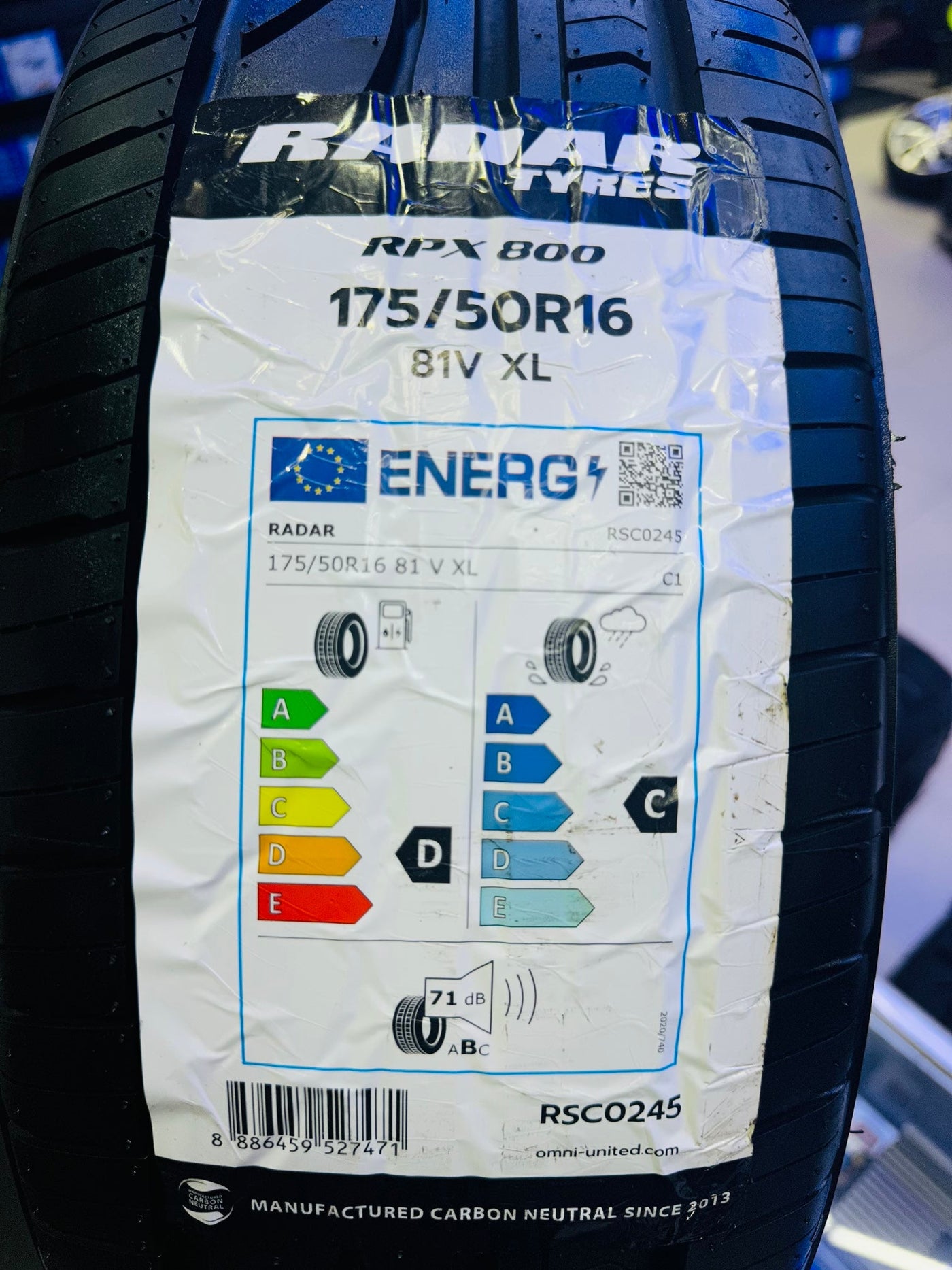175/50/16 RADAR RPX 800