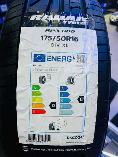 175/50/16 RADAR RPX 800
