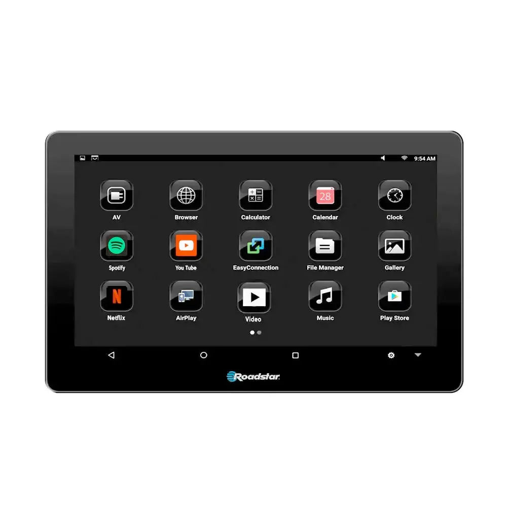 10.8" Roadstar Android Entertainment Headrest Tablet Screens With Bluetooth Headphones