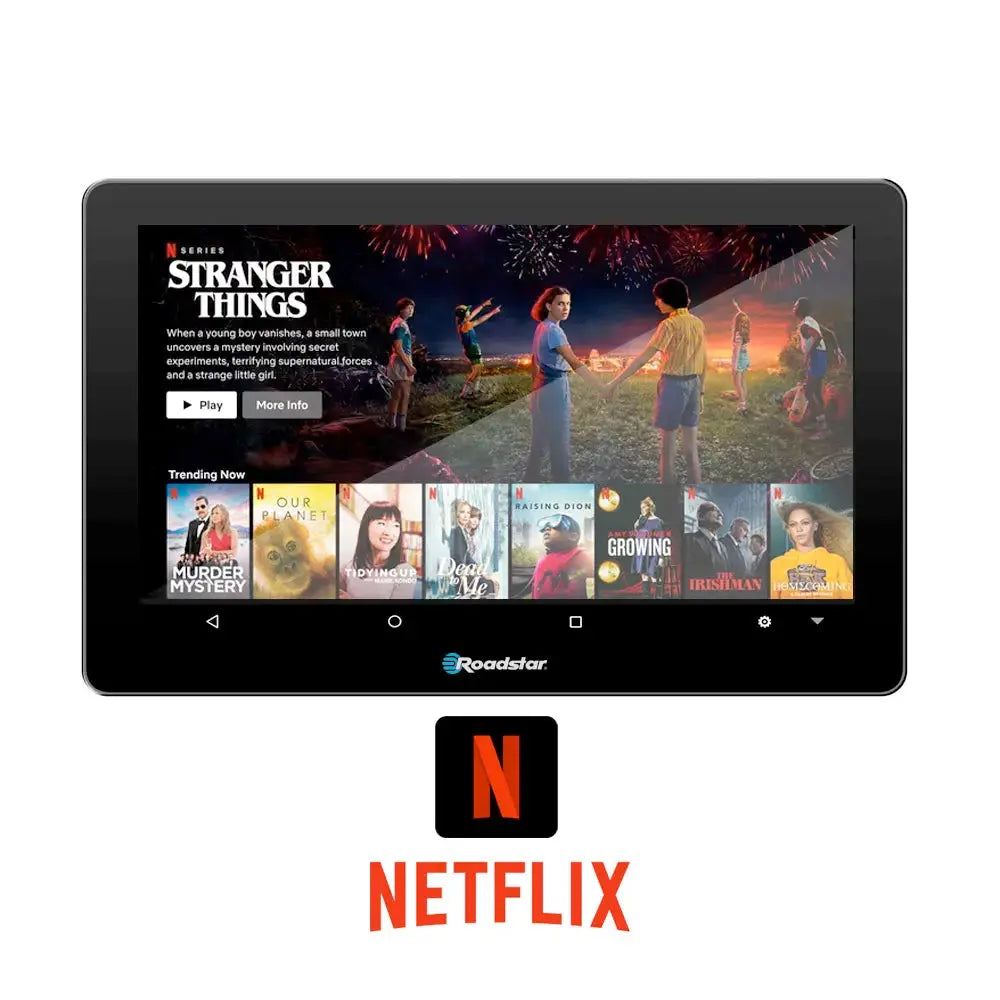 10.8" Roadstar Android Entertainment Headrest Tablet Screens With Bluetooth Headphones