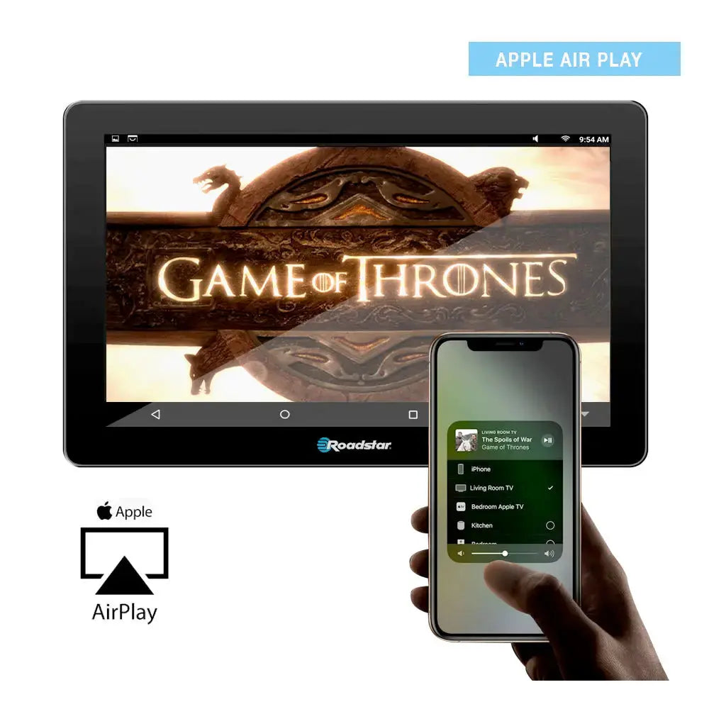 10.8" Roadstar Android Entertainment Headrest Tablet Screens With Bluetooth Headphones