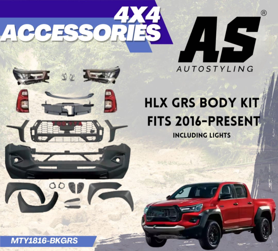 Toyota Hilux (15-20) GR Sport Style Conversion Body Kit Including Headlights & Taillights