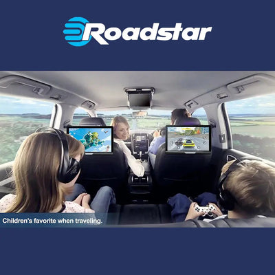 12.1" Roadstar Android Entertainment Headrest Tablet Screens With Bluetooth Headphones