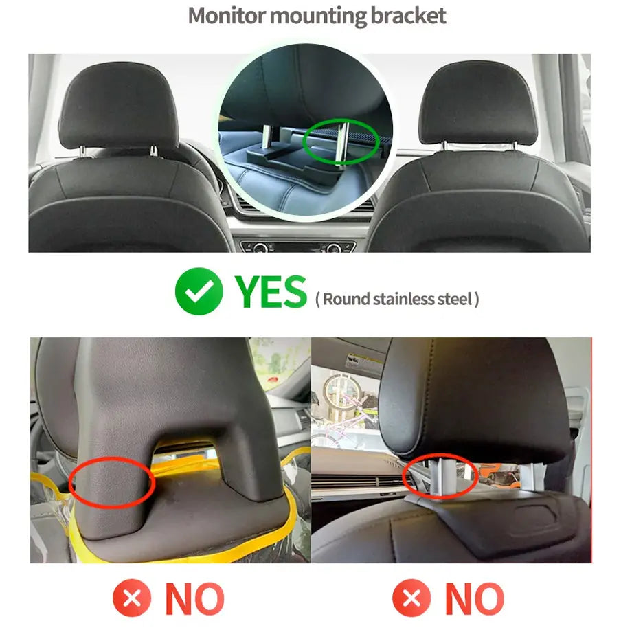 12.1" Roadstar Android Entertainment Headrest Tablet Screens With Bluetooth Headphones