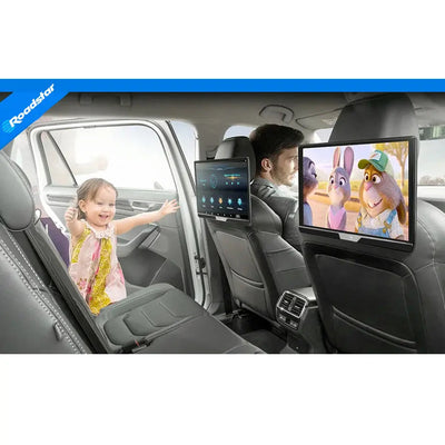 12.1" Roadstar Android Entertainment Headrest Tablet Screens With Bluetooth Headphones