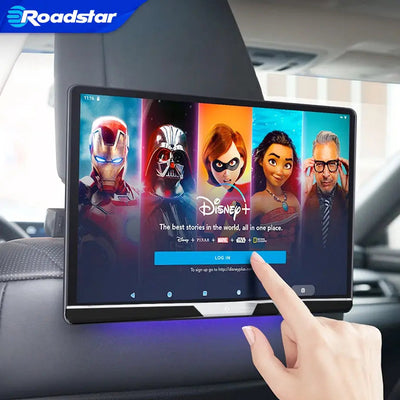 12.1" Roadstar Android Entertainment Headrest Tablet Screens With Bluetooth Headphones