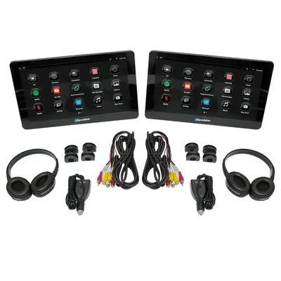 10.1" Roadstar Android Entertainment Headrest Tablet Screens With Bluetooth Headphones