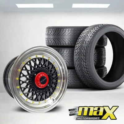 15 Inch MX1005-BK Rotform Mesh Style Wheel & Tyre Combo (4x100 / 108 PCD)