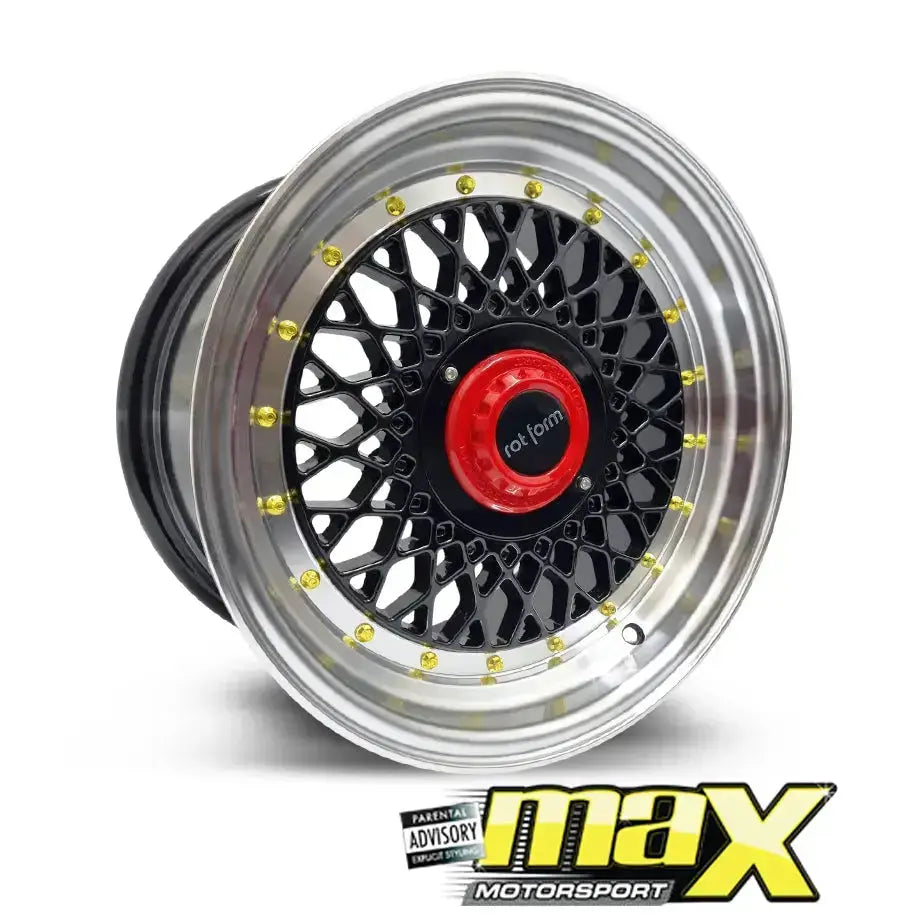 15 Inch MX1005-BK Rotform Mesh Style Wheel & Tyre Combo (4x100 / 108 PCD)