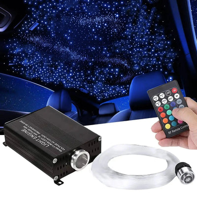 16W Remote Control Car Roof Fiber Optic Starry Light Kit - 300 Stars