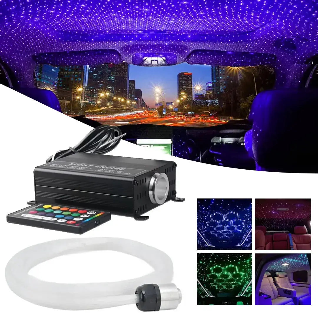 16W Remote Control Car Roof Fiber Optic Starry Light Kit - 300 Stars