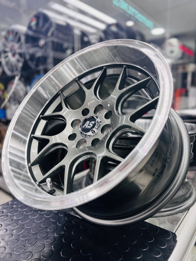 15” AS- 7648  4/100 4/114  gunmetal wheels