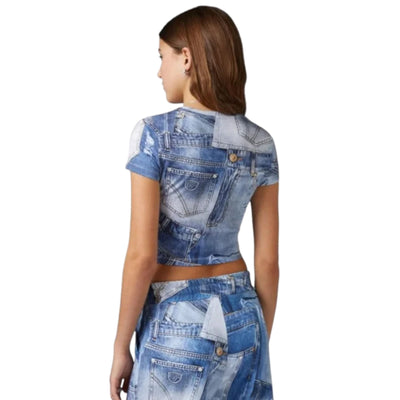 Chiara T-Shirtdenim Patchwork Blue