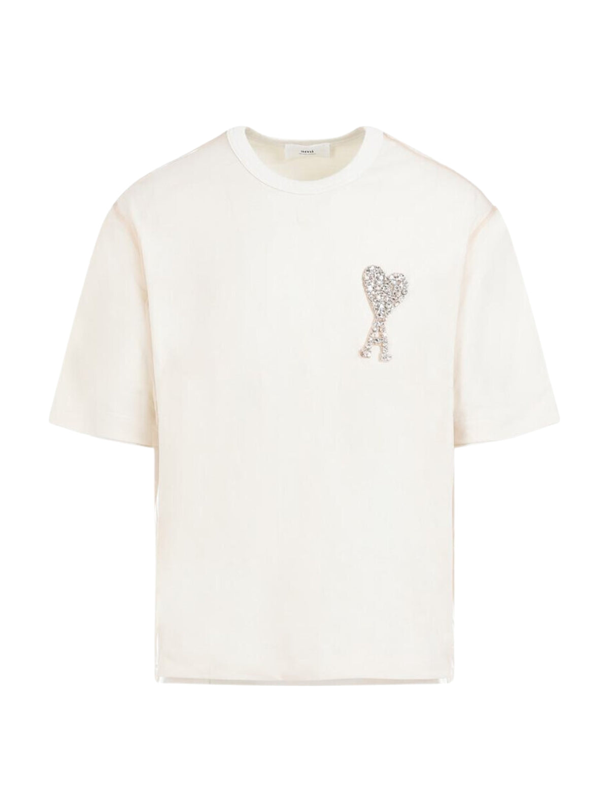 Ami T-Shirt Crystal-Embellished Logo White