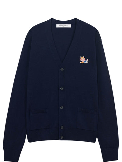 Maison Kitsune Sweater Knit Button Navy