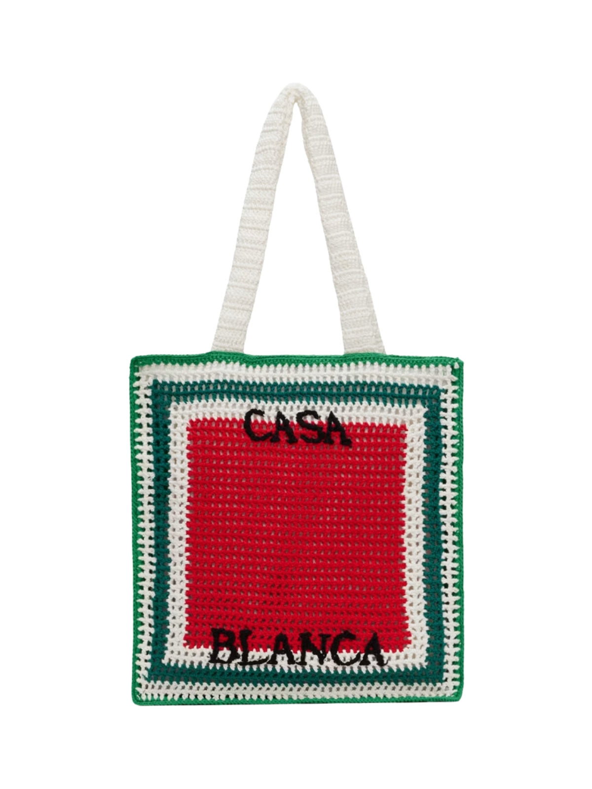 Casablanca  Bag Tote Crochet Knit Redwhitegreen