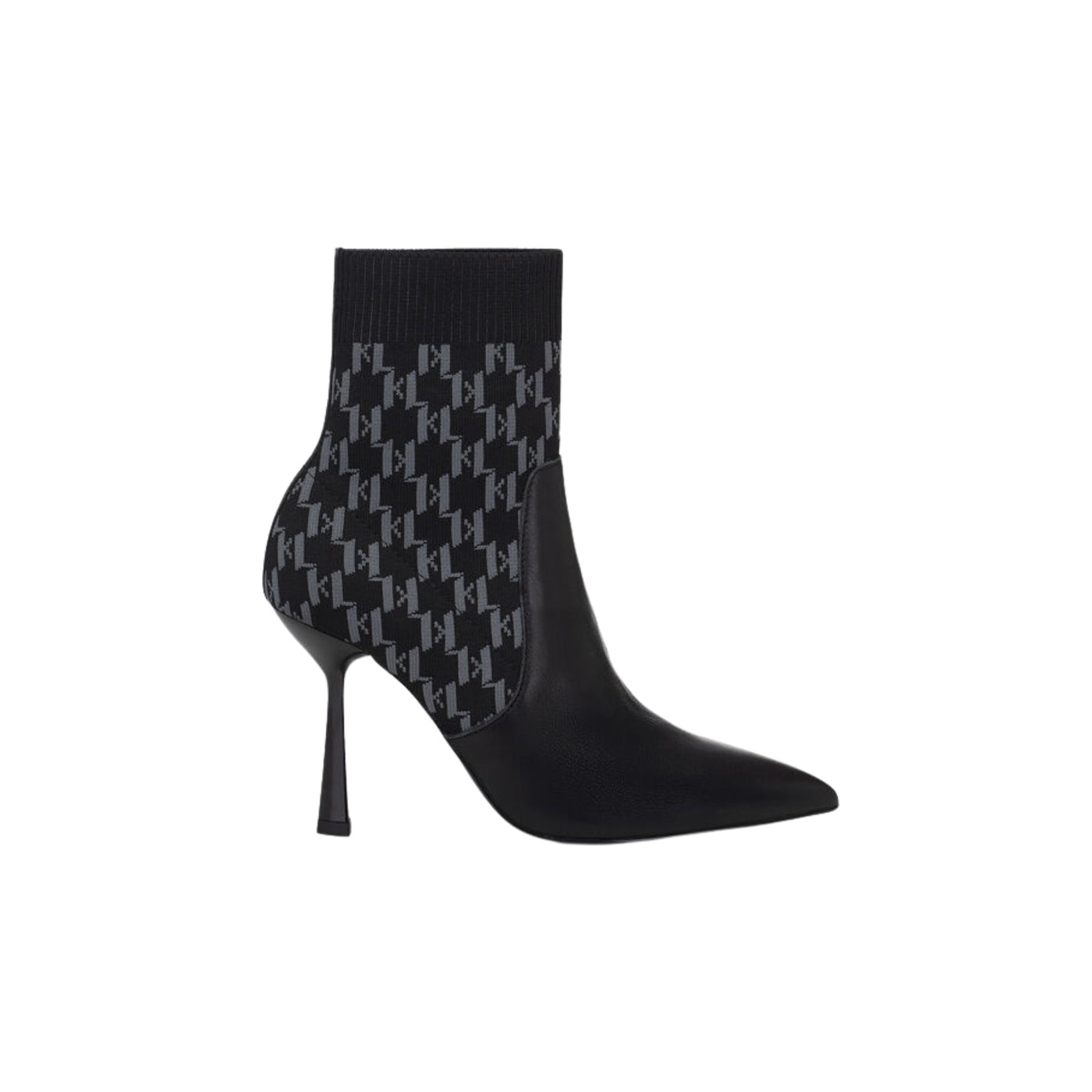 Karl Lagerfeld Boot Pandara Monogram Knit Ankle Black