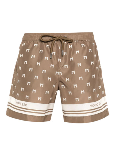 Moncler Boxer Mare Logo Brown