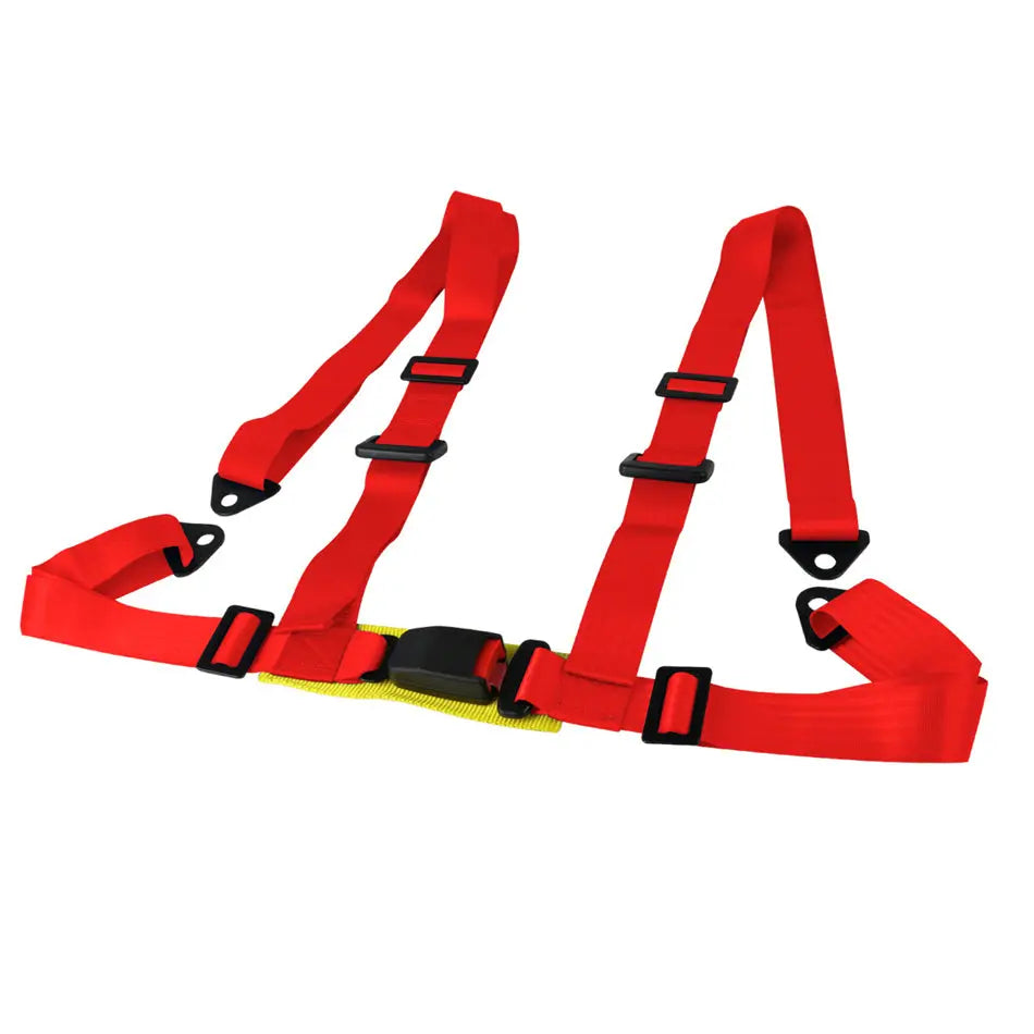 2 Inch Universal 4-Point Racing Seat Harness (Red)