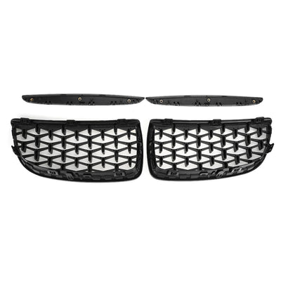 MILLION STAR KIDNEY GRILLS SUITABLE FOR BMW E90 09-12 GLOSS BLAC