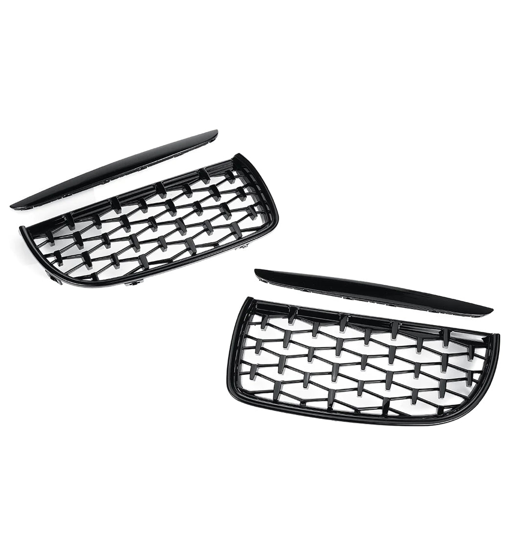 MILLION STAR KIDNEY GRILLS SUITABLE FOR BMW E90 09-12 GLOSS BLAC