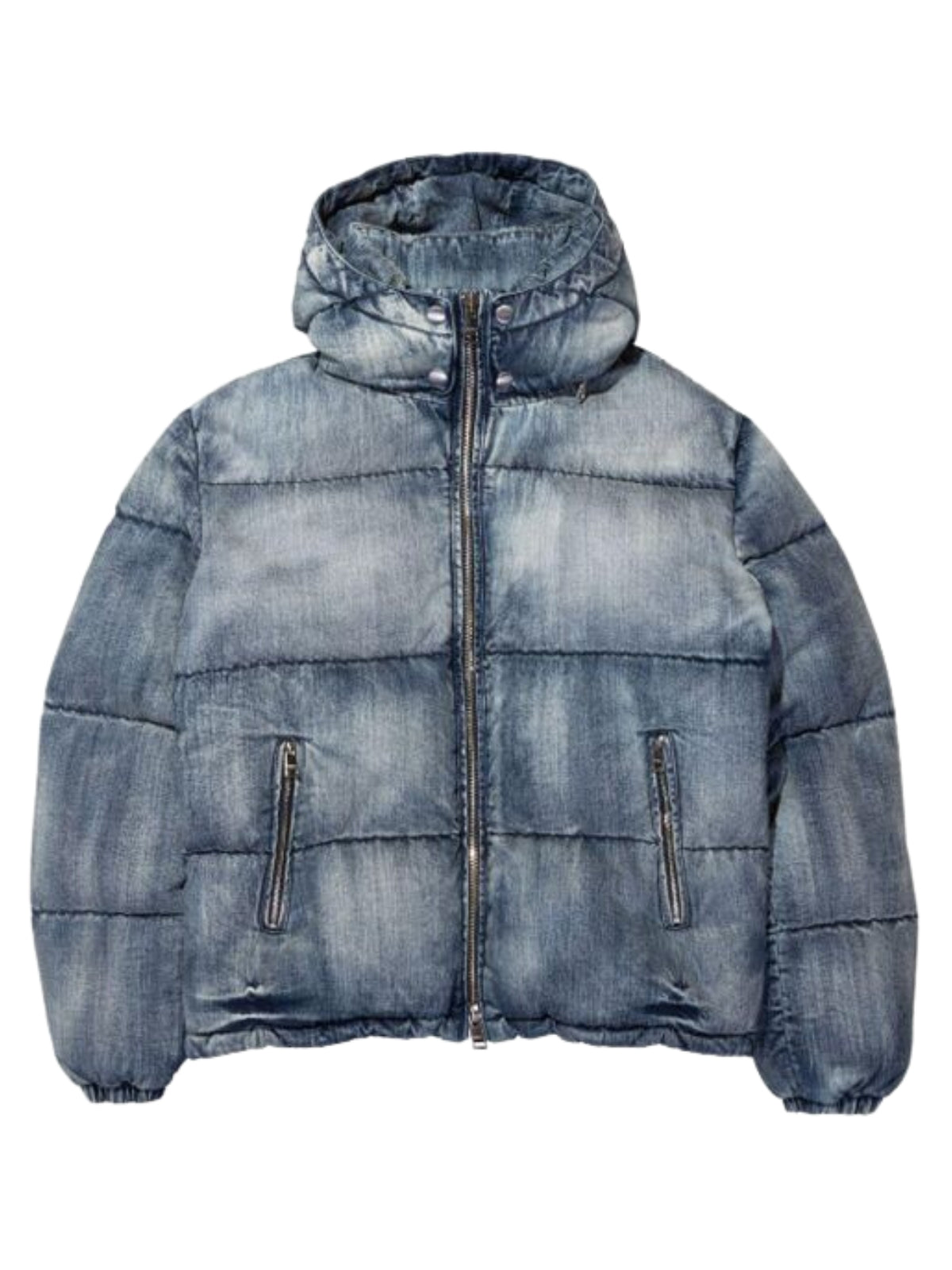Purple Jacket Denim Puffer Mid Indigo