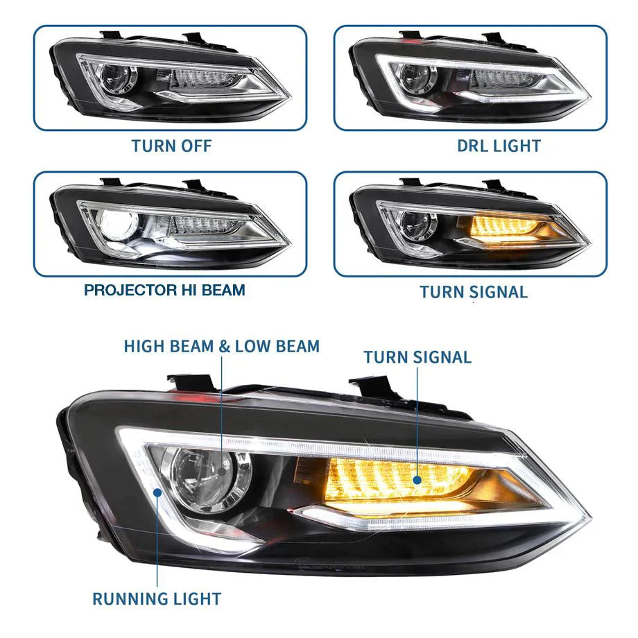 VLAND VW POLO 6 TUBE LED HEADLIGHT