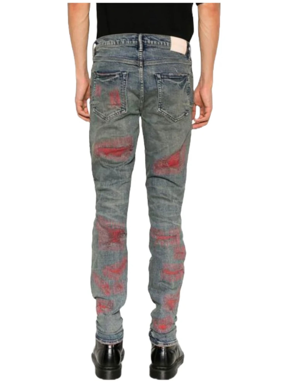 Purple Jeans Indigo Red Weft Blow Out Mid Indigo