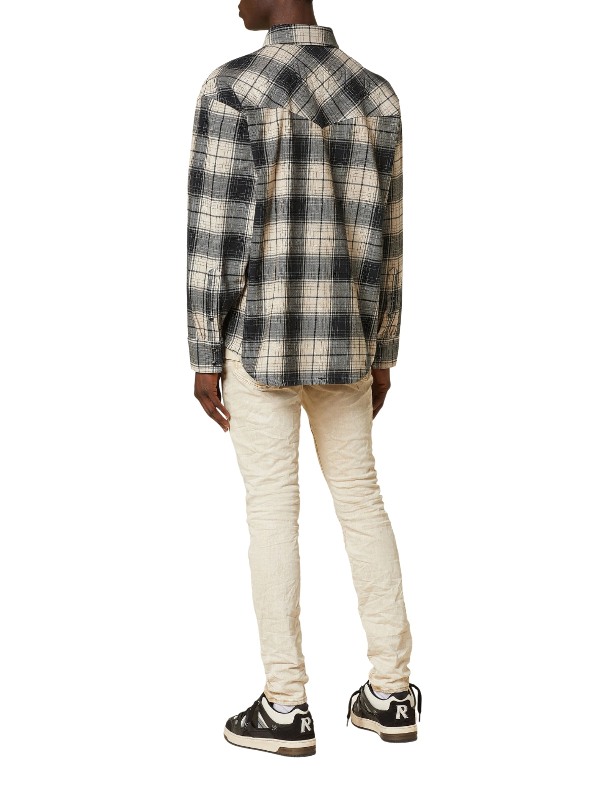 Purple Shirt Plaid Western Brown