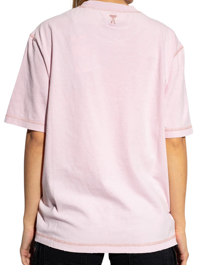 Ami T-Shirt Ami Paris Logo Pink