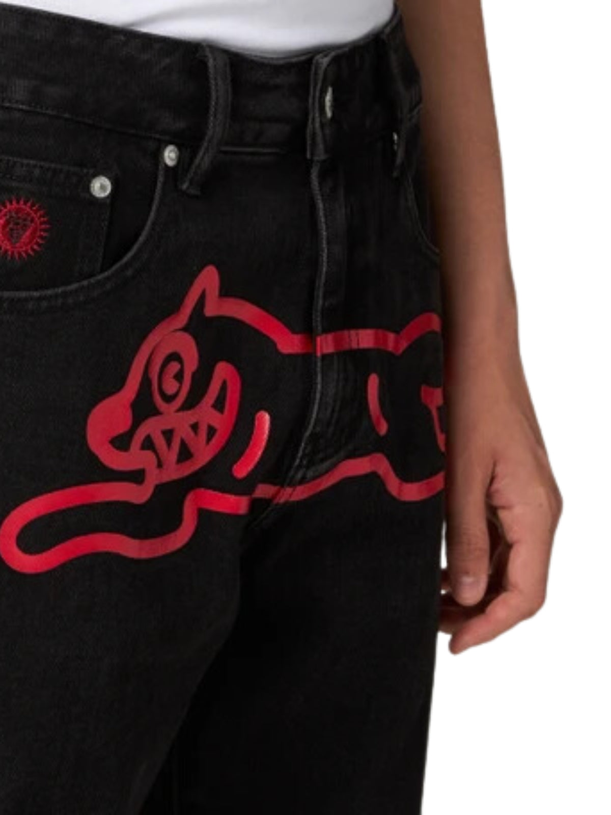 Ice-Cream Jeans Running Dog Black