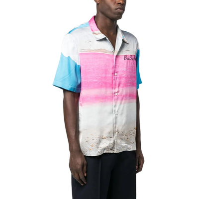 Blue Sky Inn Shirt Abstract Pattern Pink-White-Blue