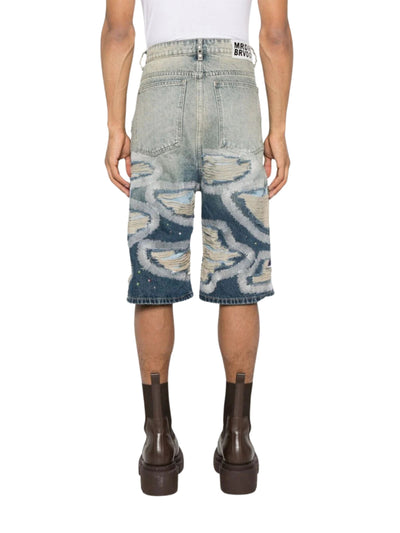 Who Decides War Shorts Chrome Stud Embroidered Denim