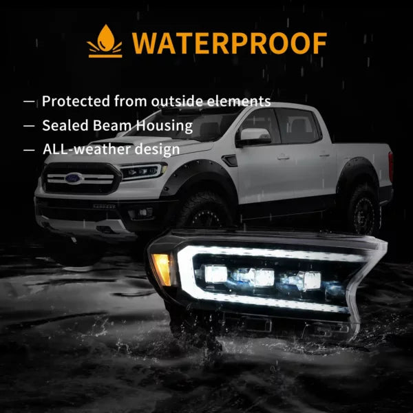 Ford Ranger VLAND Headlights Tri-Projector style 2016+