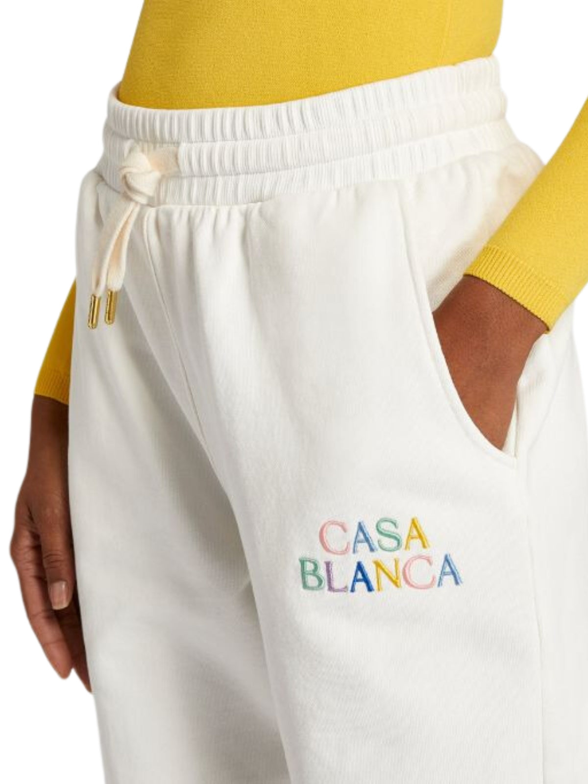 Casablanca Track Pants Embroidered Stacked Logo White