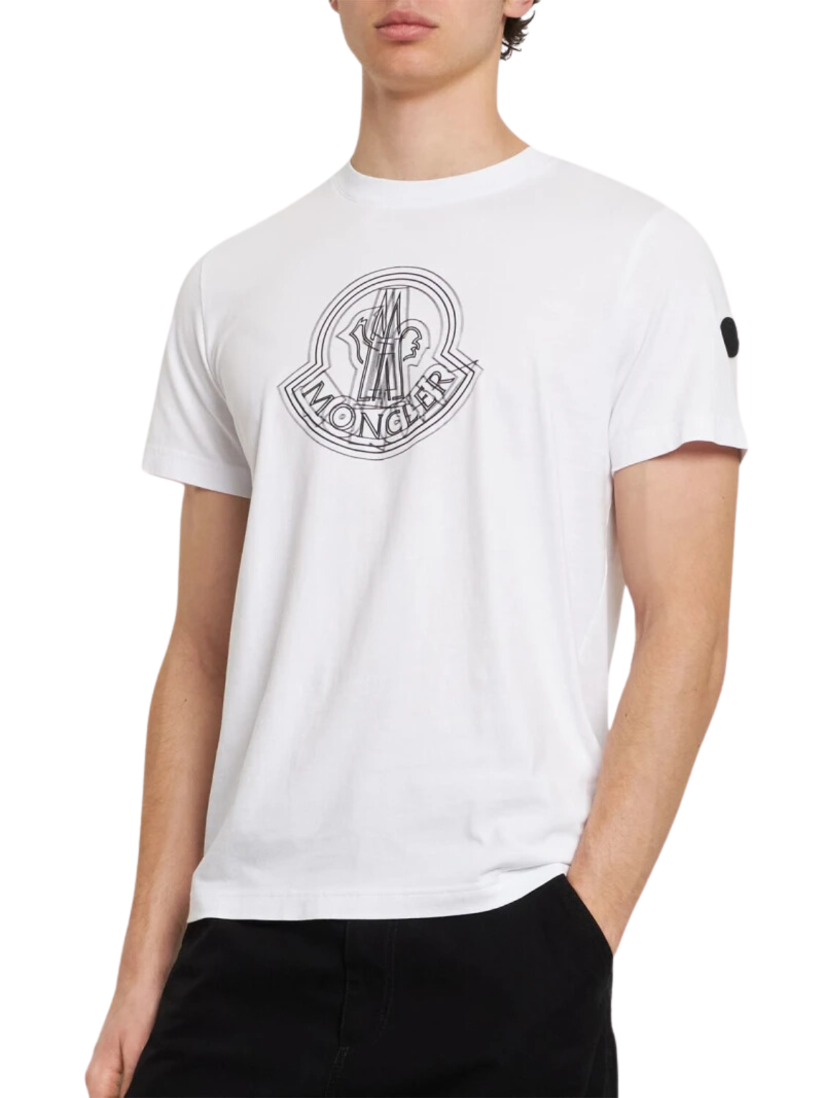 Moncler T-Shirt Centre Logo White