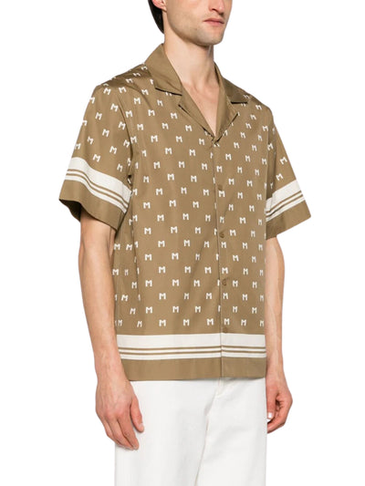 Moncler Shirt Allover Logo Brown
