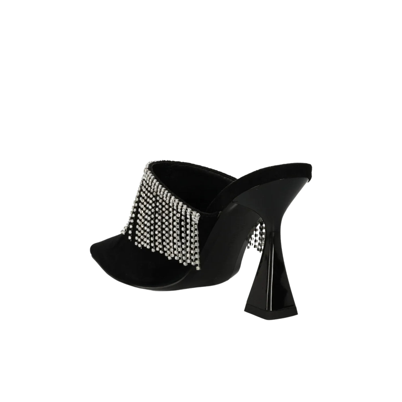 Karl Lagerfeld Heel Fringe Mule Black