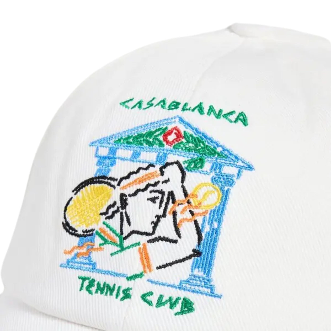 Casablanca Cap Crayon Temple Tennis Club White