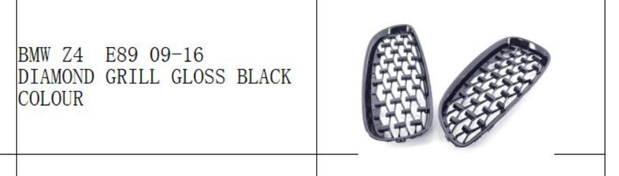 BMW E89 Z4 FACELIFT 2009-2016 DIAMOND GRILL HALF CHROME