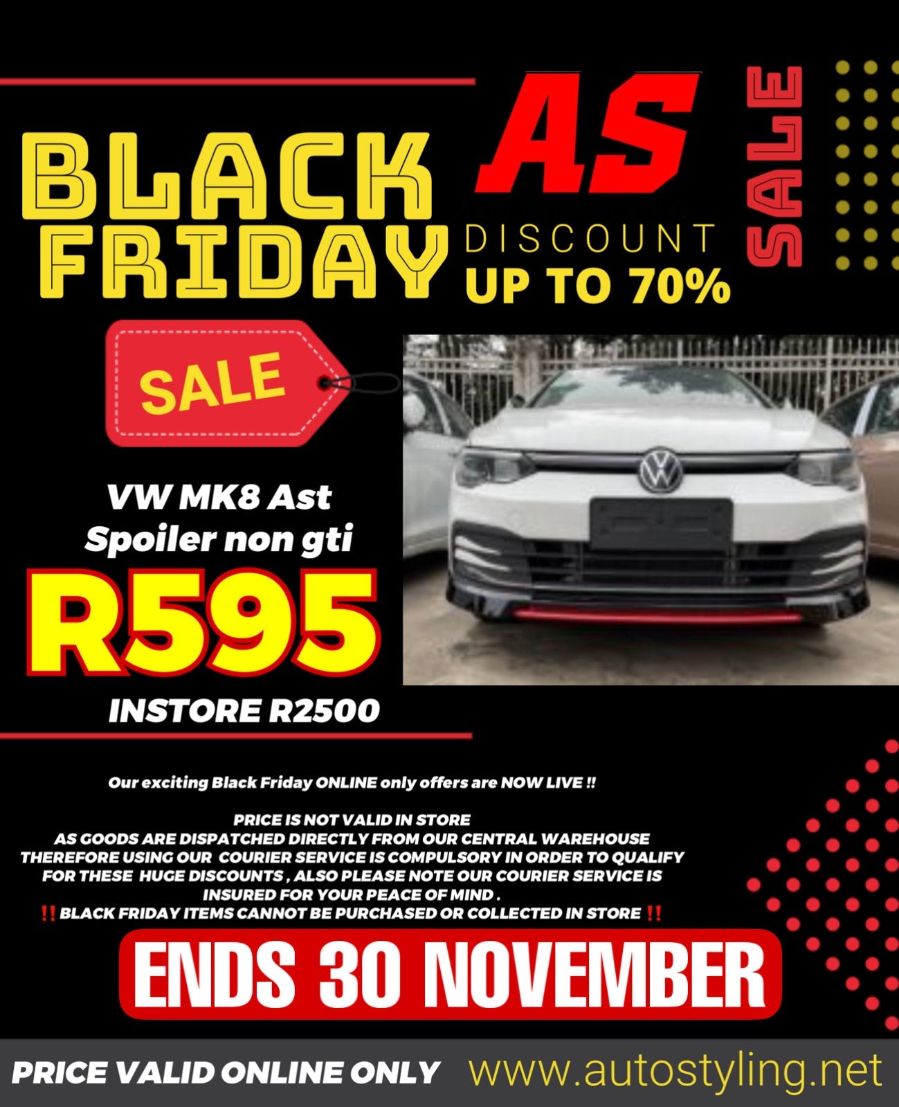 Mk8 plastic AST front spoiler