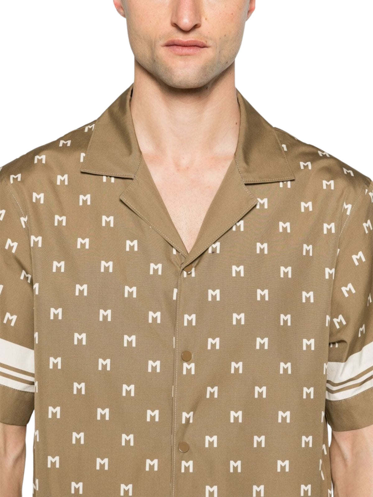 Moncler Shirt Allover Logo Brown