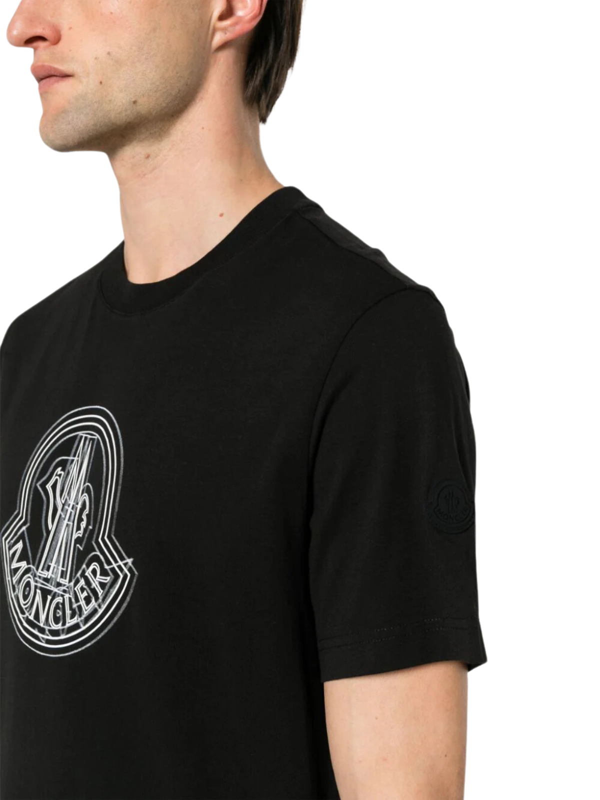 Moncler T-Shirt Centre Logo Black