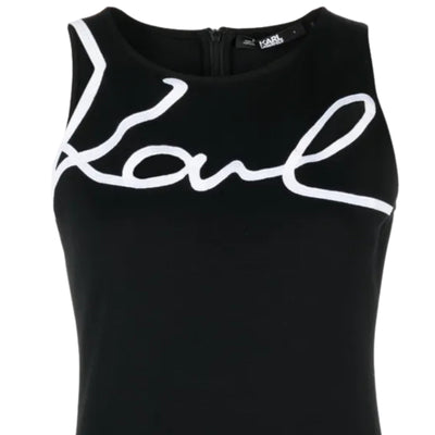 Karl Lagerfeld Dress Cut Out Signature Logo Black