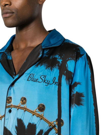 Purple Shirt X Blue Sky Allover Print