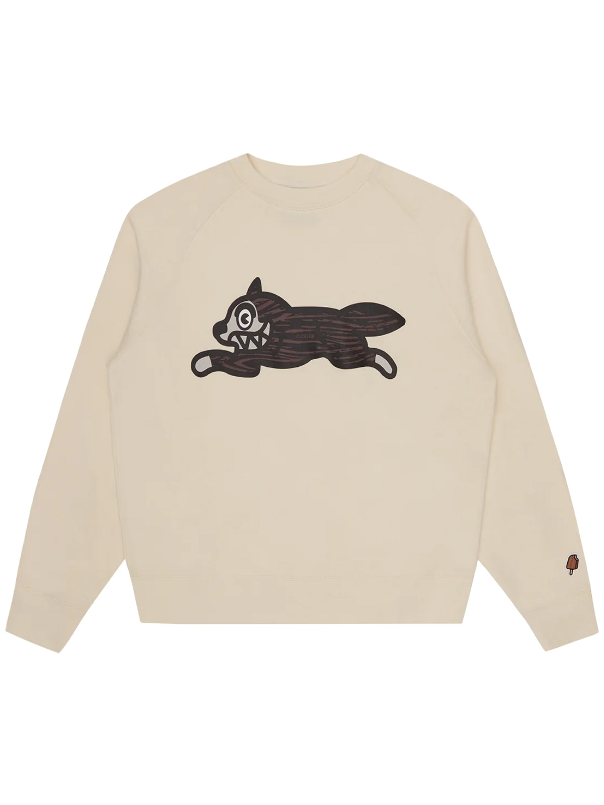 Ice-Cream Sweater Woodgrain Running Dog Ecru