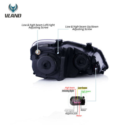 VLAND VW POLO 6 TUBE LED HEADLIGHT